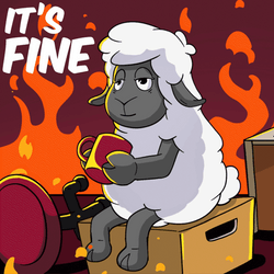 Its Okay It's Fine Burning Lamb GIF