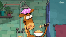 Its Pony Eating While Showering GIF