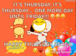 Its Thursday Snoopy And Winnie Dance GIF