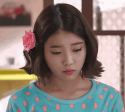 IU Cute Pouting Short Hair GIF