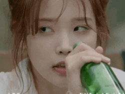 IU Drunk Glare GIF
