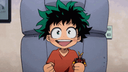 Izuku Midoriya Happy Watching GIF