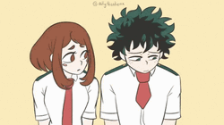 Izuku Midoriya With Girlfriend Uchaco Uraraka GIF