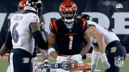 Ja'marr Chase Muscle Flexing GIF