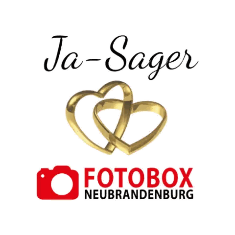 Ja Sager Neubrandenburg Logo With Hearts And Camera Sticker