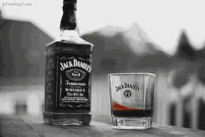Jack Daniel's Whiskey Bottle And Glass GIF