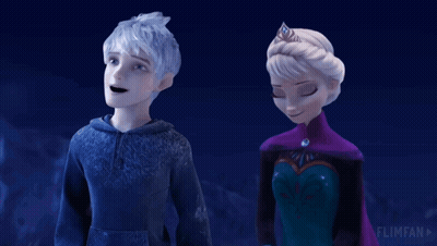 Jack Frost And Elsa Smiling At Each Other GIF