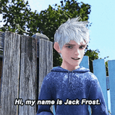 Jack Frost Standing In Front Of Wooden Fence GIF