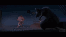 Jack Jack Attacking Racoon GIF