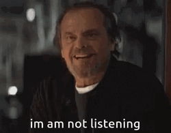 Jack Nicholson Grinning Not Listening GIF