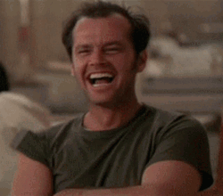 Jack Nicholson Nodding Face Palm Laughing GIF