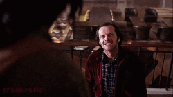 Jack Nicholson Nodding Fiendish Look The Shining GIF