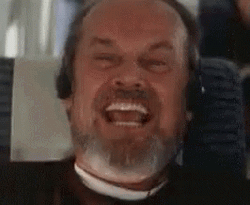 Jack Nicholson Nodding Laughing Out Loud GIF