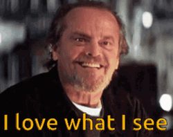 Jack Nicholson Nodding Love What I See GIF
