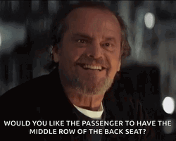 Jack Nicholson Nodding Middle Row Or Back Seat GIF