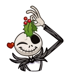Jack Skellington From The Nightmare Before Christmas Has A Mistletoe On His Head Sticker