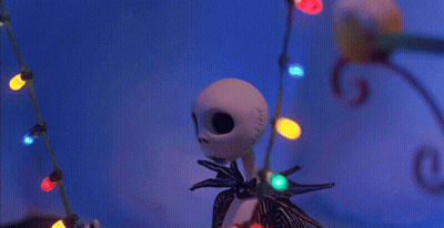 Jack Skellington Holding Lights From The Nightmare Before Christmas GIF