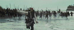 Jack Sparrow Chased Tribe GIF