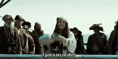 Jack Sparrow Holding Jar Of Dirt GIF