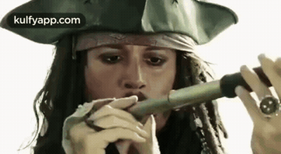 Jack Sparrow Holding Telescope GIF
