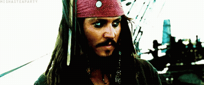 Jack Sparrow Pirates Of The Caribbean Red Bandana GIF