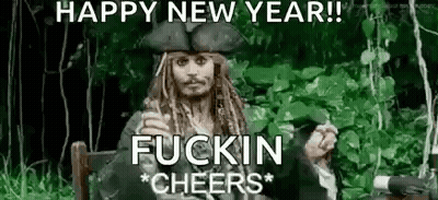 Jack Sparrow Sitting In Chair Holding Champagne And Smoking Cigarette GIF