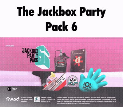 Jackbox Party Pack 6 Advertisement With Blue Hand GIF