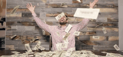 Jackpot Throwing Dollar Bills GIF