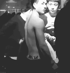 Jackson Wang Flex Muscles GIF