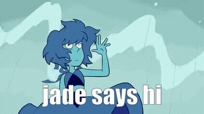 Jade Says Hi With Blue Cartoon Character GIF