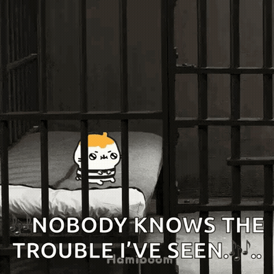 Jailed Cat Nobody Knows The Trouble I've Seen GIF