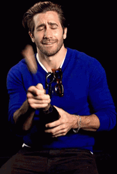 Jake Gyllenhaal Champagne Surprised Ohh GIF