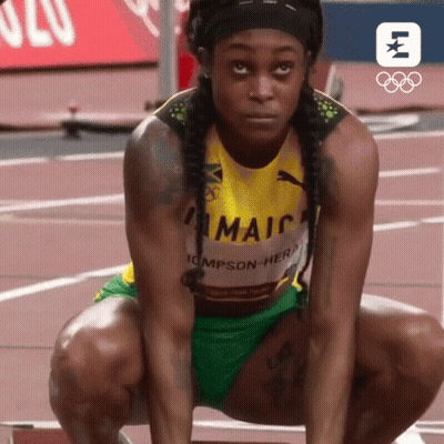 Jamaican Female Athlete Squatting GIF