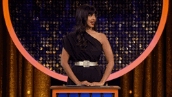 Jameela Jamil Straight Face Game Show GIF