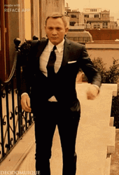 James Bond Fixing Tuxedo GIF