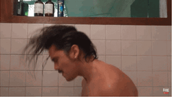 James Reid Hair Flip While Showering GIF