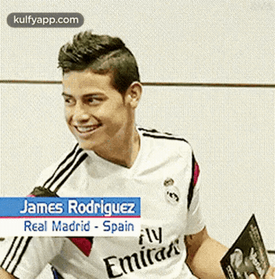 James Rodriguez Smiling Holding Book GIF