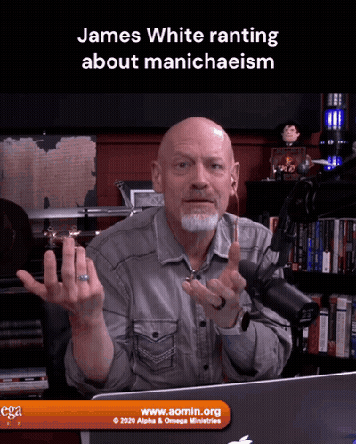 James White Rants About Manichaeism In Front Of A Laptop GIF