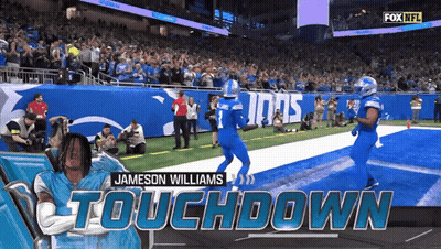 Jameson Williams Touchdown Football Player Running GIF