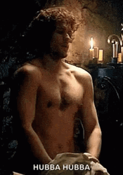 Jamie Fraser Topless Hot GIF