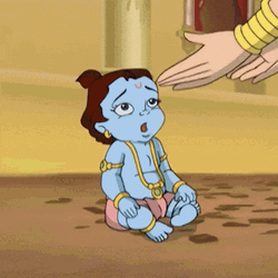 Janmashtami Animated Baby Krishna Lifted Up GIF