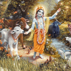 Janmashtami Glittery Krishna Poster GIF