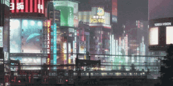 Japan Anime Rain City Wallpaper GIF