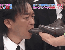 Japan Game Show Contestant Eat Shoes GIF
