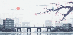 Japan Pixel Art Wallpaper GIF