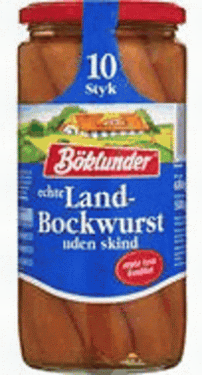 Jar Of Bockwurst With Blue Label GIF