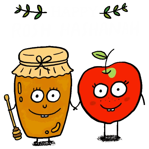 Jar Of Honey And Apple Holding Hands Sticker