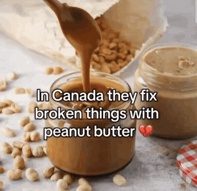 Jar Of Peanut Butter Poured Into Another Jar GIF