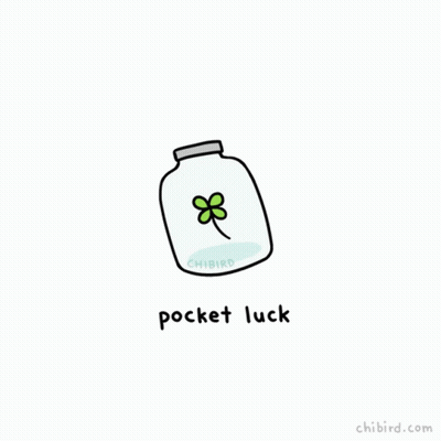 Jar With Four Leaf Clover And Pocket Luck GIF