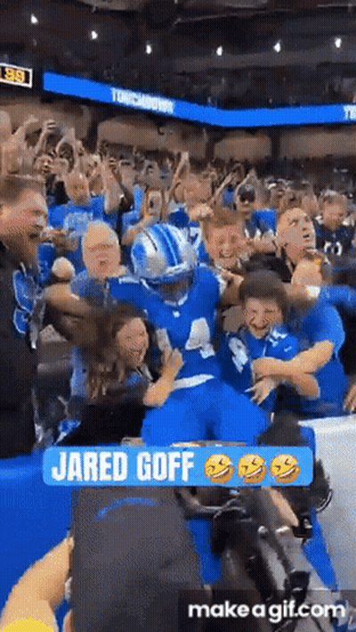 Jared Goff Surrounded By Fans GIF